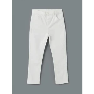 LCW Kids BEYAZ Beli Ayarlanabilir Erkek Çocuk Pantolon