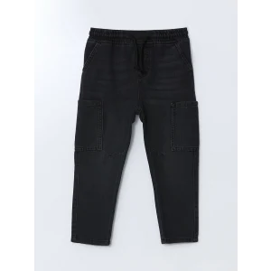 LCW Kids GRİ Beli Lastikli Erkek Çocuk Jogger Jean Pantolon