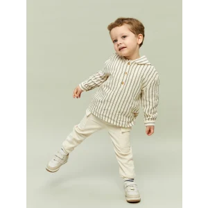 LCW baby EKRU Kapüşonlu Erkek Bebek Sweatshirt ve Pantolon 2li
