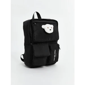 LCW ACCESSORIES SİYAH Çok Bölmeli Kız Çocuk Sırt Çantası