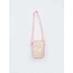LCW ACCESSORIES PEMBE Kalp Nakışlı Kız Çocuk Omuz Çantası