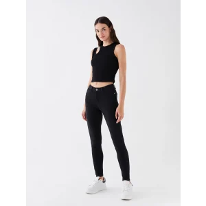 LCW Jeans SİYAH Normal Bel Mercury Skinny Fit Kadın Jean Pantolon