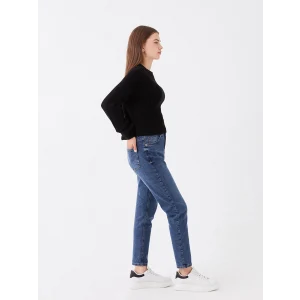 LCW Jeans İNDİGO Yüksek Bel Slim Mom Kadın Jean Pantolon