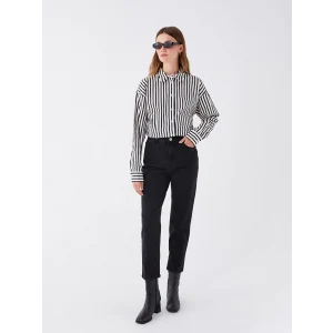 LCW Modest SİYAH Mom Fit Kadın Jean Pantolon