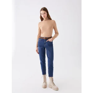 LCW Jeans İNDİGO Yüksek Bel Mom Fit Kadın Jean Pantolon