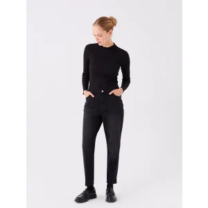 LCW Modest SİYAH Straight Fit Kadın Jean Pantolon