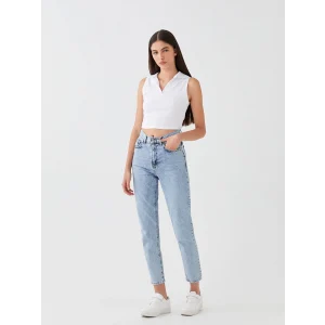 LCW Jeans İNDİGO Mom Fit Kadın Jean Pantolon