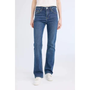 Defacto D7971 Mavi Yüksek Bel Geniş Paça Cepli Jean Pantolon