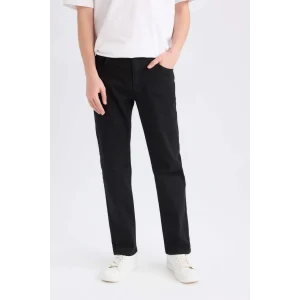 Defacto E6111 Siyah Sergio Regular Fit Normal Bel Boru Paça Jean Pantolon