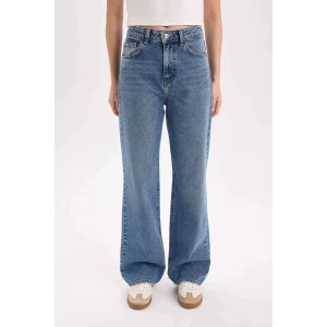Defacto D7961 Mavi 90s Wide Leg Yüksek Bel Geniş Paça Uzun Jean Pantolon