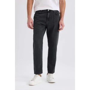 Defacto D8587 Siyah 90s Slim Fit Dar Kalıp Yüksel Bel Dar Paça Yıkamalı Jean Pantolon