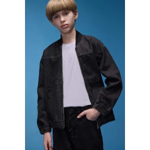 Defacto D6538 DENIM Erkek Çocuk Kolej Yaka Bomber Jean Ceket