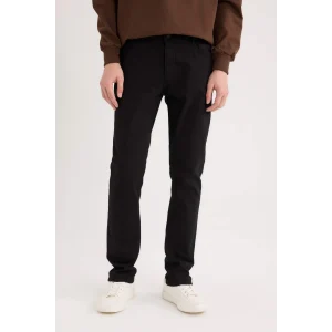 Defacto S2711 Siyah Pedro Slim Fit Dar Kalıp Normal Bel Dar Paça Jean Pantolon