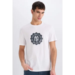 Defacto D7935 Beyaz New Regular Fit Bisiklet Yaka Kısa Kollu Tişört