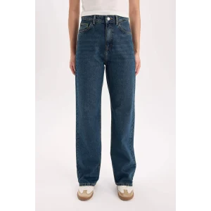 Defacto D7953 Mavi 90s Wide Leg Yüksek Bel Geniş Paça Uzun Jean Kar Yıkamalı Pantolon