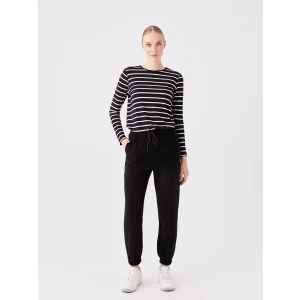 LCWAIKIKI Basic SİYAH Kadın Beli Lastikli Düz Eşofman Altı