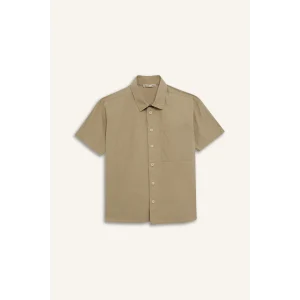 Defacto E1588 Haki Erkek Çocuk Oversize Geniş Kalıp Polo Yaka Paraşüt Kısa Kollu Gömlek