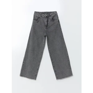 LCW Kids GRİ Beli Ayarlanabilir Lastikli Kız Çocuk Pantolon