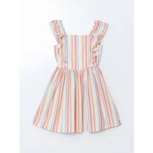 LCW Kids EKRU Kare Yaka Kız Çocuk Elbise