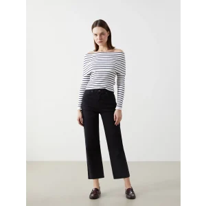 XSIDE SİYAH Yüksek Bel Wideleg Kadın Jean Pantolon