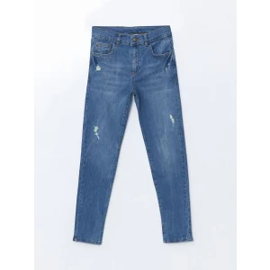 LCW Kids İNDİGO Beli Ayarlanabilir Lastikli Erkek Çocuk Jean Pantolon