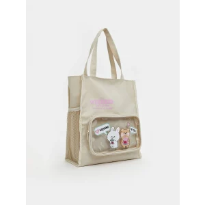 LCW ACCESSORIES EKRU Baskılı Kız Çocuk Omuz Çantası