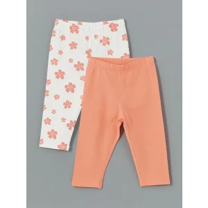 LCW Kids MERCAN Beli Lastikli Çiçekli Kız Çocuk Tayt 2li