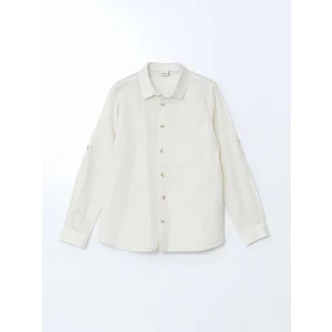 LCW Kids BEJ Keten Karışımlı Erkek Çocuk Gömlek