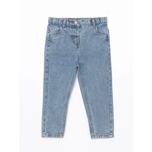 LCW baby MAVİ Beli Lastikli Basic Kız Çocuk Jean Pantolon