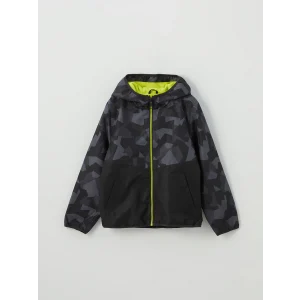 LCW Kids SİYAH Kapüşonlu Erkek Çocuk Mont