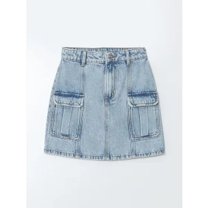 LCW Kids MAVİ Kız Çocuk Kargo Jean Etek