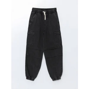 LCW Kids ANTRASİT Beli Lastikli Erkek Çocuk Kargo Jean Pantolon
