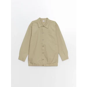 LCW Kids HAKİ Basic Uzun Kollu Erkek Çocuk Gömlek