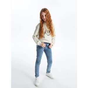 LCW Kids MAVİ Skinny Fit Kız Çocuk Jean Pantolon