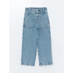 LCW Kids MAVİ Beli Lastikli Kız Çocuk Jean Pantolon