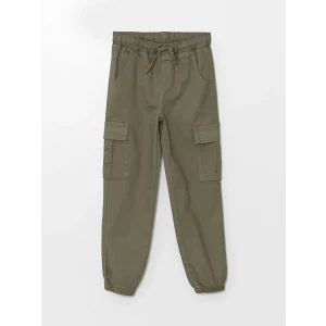 LCW Kids HAKİ Beli Lastikli Kız Çocuk Kargo Jogger Pantolon