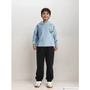 LCW Kids SİYAH Beli Lastikli Erkek Çocuk Kargo Jogger Pantolon