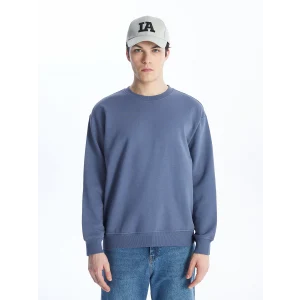 LCW Casual İNDİGO Bisiklet Yaka Uzun Kollu Erkek Kalın Sweatshirt