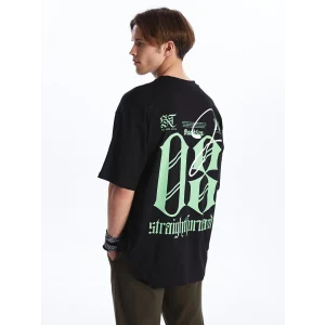 XSIDE SİYAH Bisiklet Yaka Kısa Kollu Baskılı Penye Erkek Tişört