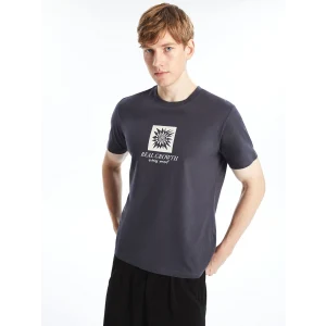 LCW Casual ANTRASİT Bisiklet Yaka Kısa Kollu Baskılı Penye Erkek Tişört
