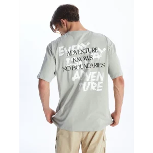 XSIDE GRİ Bisiklet Yaka Kısa Kollu Baskılı Penye Erkek Tişört