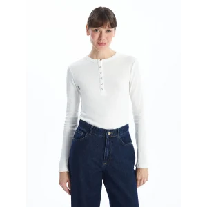 LCWAIKIKI Basic BEYAZ Bisiklet Yaka Kadın Body