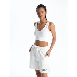 XSIDE ACTIVE BEYAZ V Yaka Düz Seamless Kadın Spor Büstiyer