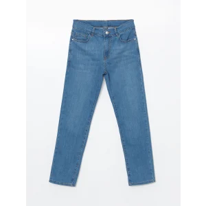 LCW Kids İNDİGO Beli Ayarlanabilir Lastikli Erkek Çocuk Jean Pantolon