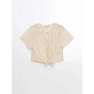 LCW Kids BEJ Bisiklet Yaka Kız Çocuk Gömlek