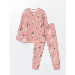 LCW Kids PEMBE Bisiklet Yaka Polar Kız Çocuk Pijama Takımı