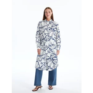 LCWAIKIKI Classic EKRU Desenli Kadın Gömlek Tunik