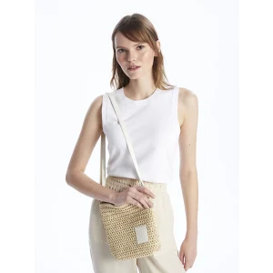 LCW ACCESSORIES BEYAZ Kadın Hasır Omuz Çantası