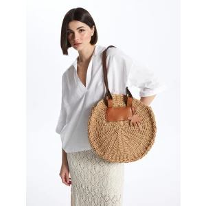 LCW ACCESSORIES BEJ Kadın Hasır Omuz Çantası