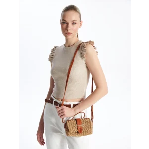 LCW ACCESSORIES KAHVERENGİ Kadın Hasır Omuz Çantası